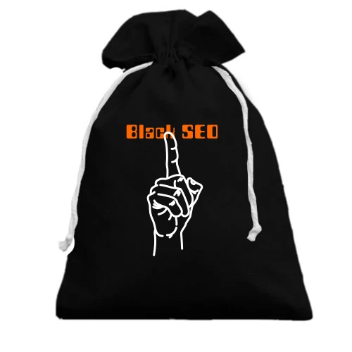 Подарочный мешочек, черный, Black SEO