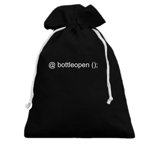 Подарочный мешочек, белый, bottleopen