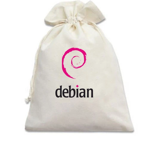 Подарочный мешочек, белый, Debian