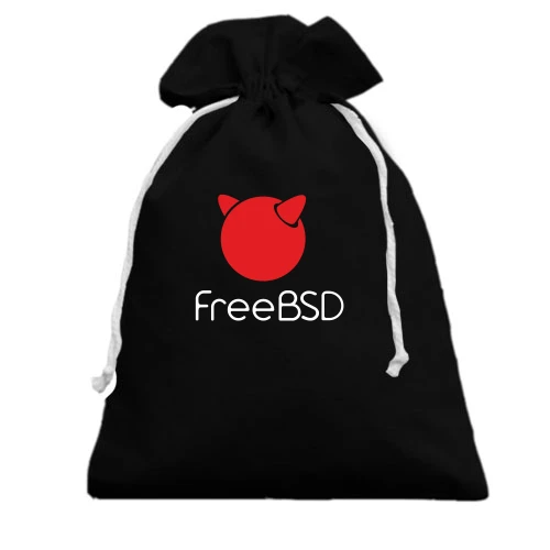 Подарочный мешочек, черный, FreeBSD