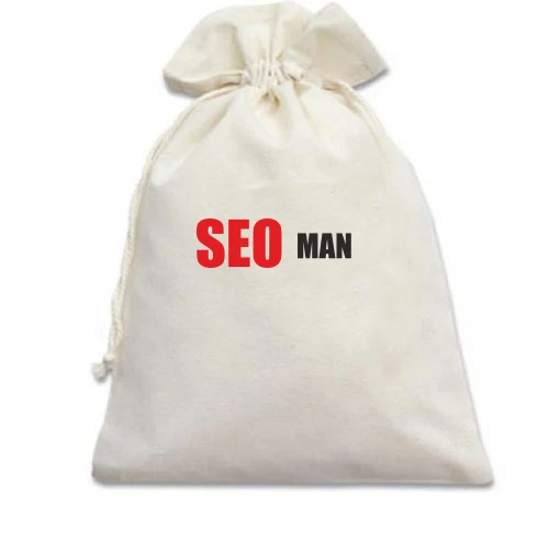 Подарунковий мішечок, білий, seo man