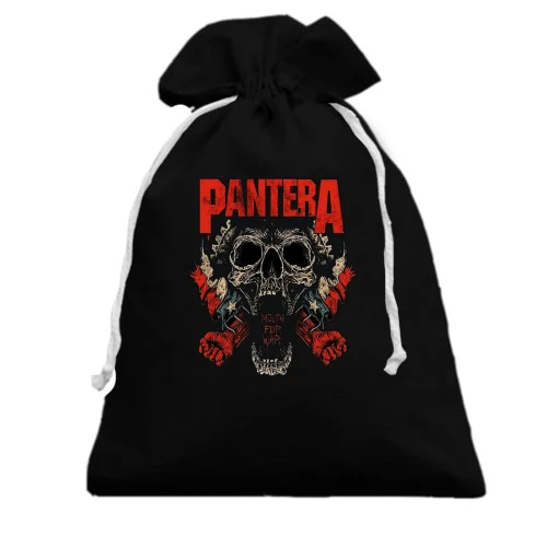 Подарочный мешочек, Черный, Pantera (с черепом)