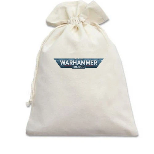 Подарочный мешочек, Белый, Warhammer 40000 Лого