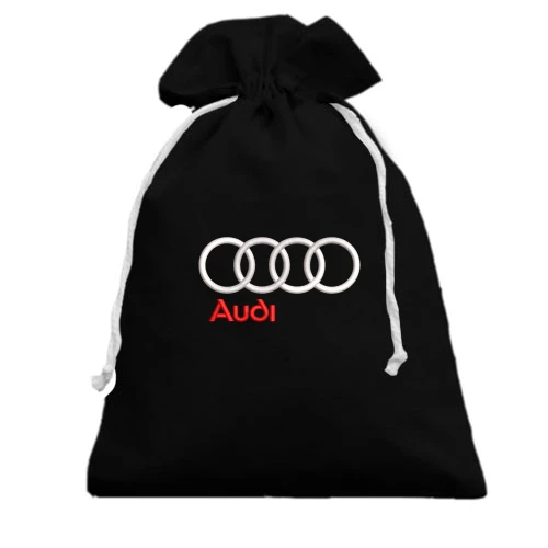 Подарочный мешочек, белый, с вышитым логотипом Audi