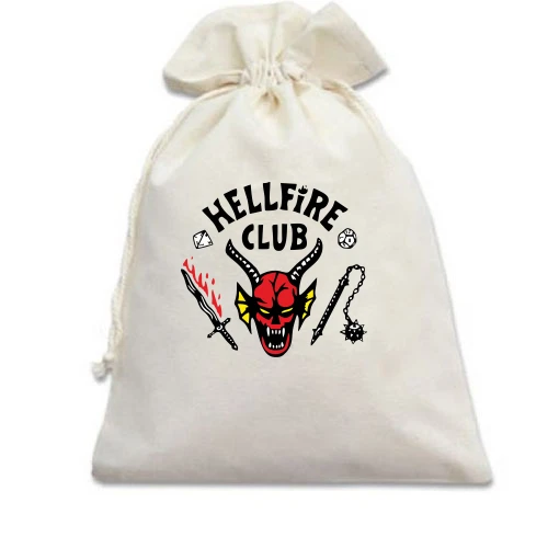 Подарунковий мішечок, білий, Stranger Things HellFire Club