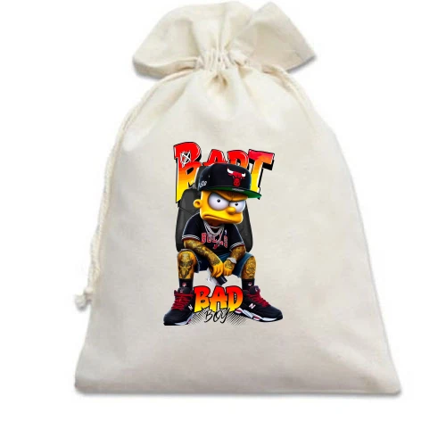 Подарочный мешочек, белый, Bad Boy Bart