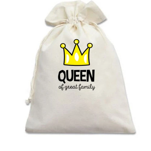 Подарочный мешочек, белый, Queen af great family