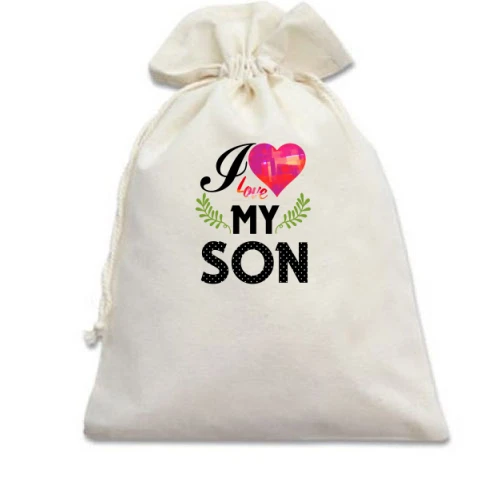 Подарочный мешочек, Белый, I love my son (2)