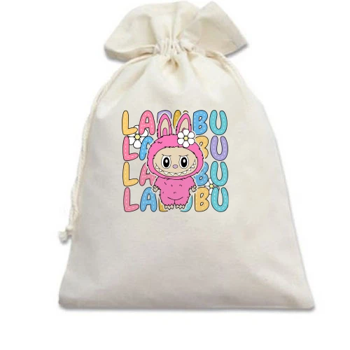 Подарочный мешочек, белый, Labubu