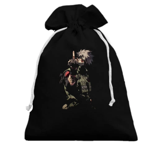 Подарочный мешочек, черный, Какаши Хатакэ (Kakashi Hatake)
