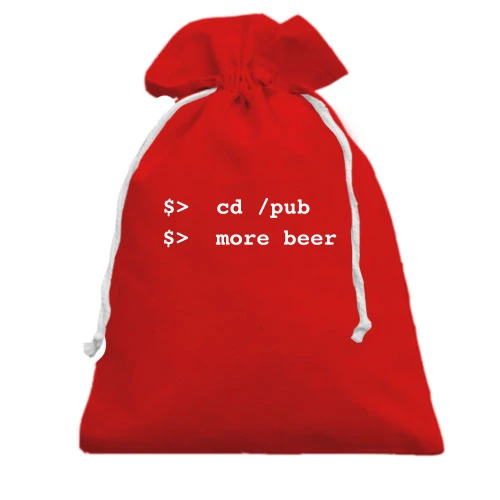 Подарочный мешочек, Красный, More Beer