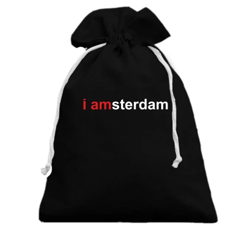 Подарунковий мішечок, чорний, I amsterdam