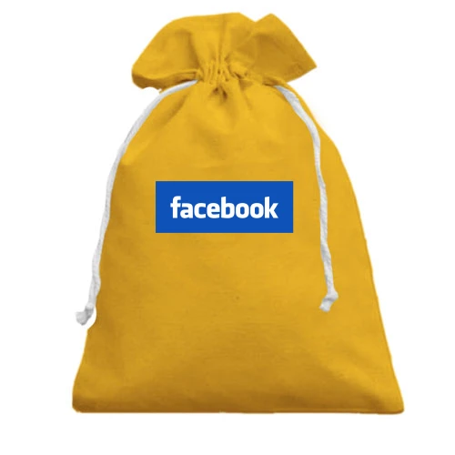 Подарочный мешочек, желтый, с логотипом Facebook