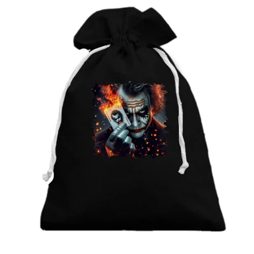 Подарочный мешочек, черный, Joker (в огне)