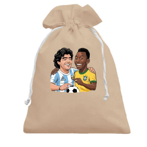 Подарунковий мішечок, Бежевий, Maradona & Pele