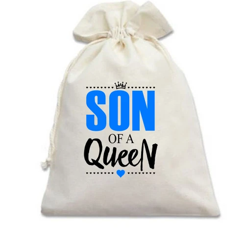 Подарочный мешочек, белый, Son of a queen