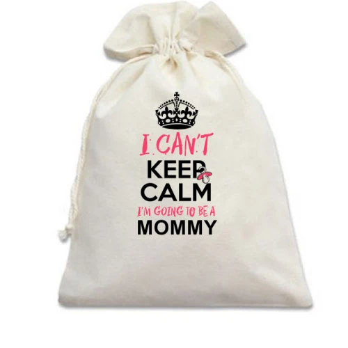 Подарочный мешочек, белый, i`m going to be a mommy