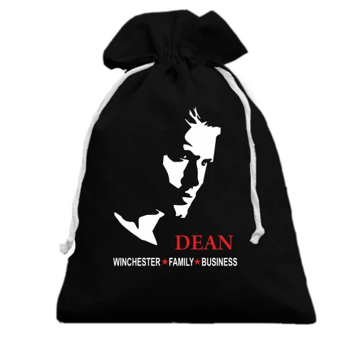 Подарочный мешочек, черный, с принтом "Dean Winchester"