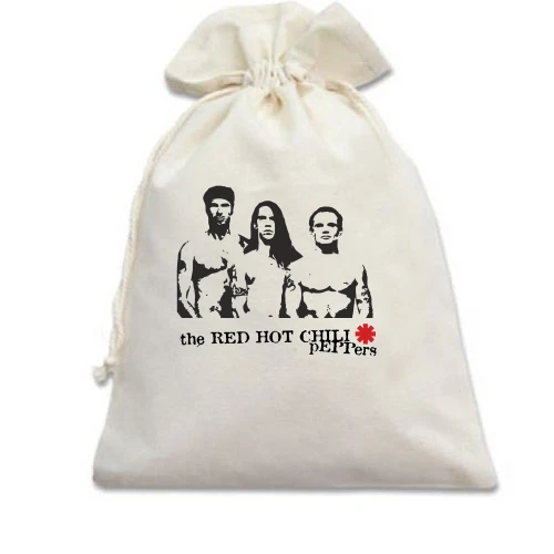 Подарочный мешочек, Белый, Red Hot Chili Peppers (силуэты)