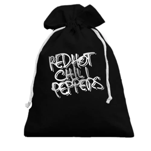 Подарочный мешочек, Черный, Red Hot Chili Peppers (silver)