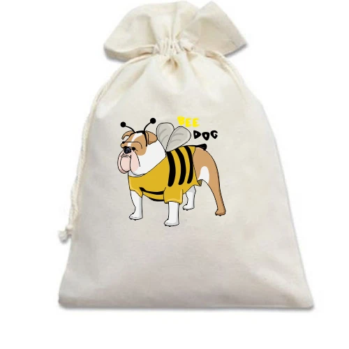 Подарунковий мішечок, Білий, Bee dog
