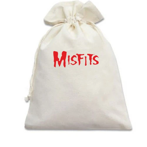 Подарочный мешочек, Белый, с надписью Misfits