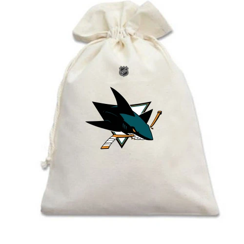 Подарочный мешочек, белый, San Jose Sharks