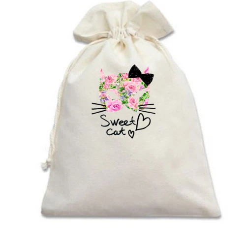 Подарунковий мішечок Sweet cat (з квітів)