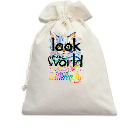 Подарунковий мішечок з кошеням Look at the world differently
