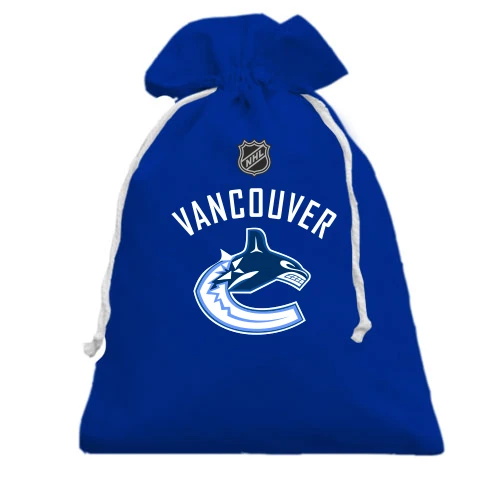 Подарочный мешочек, голубой, Vancouver Canucks