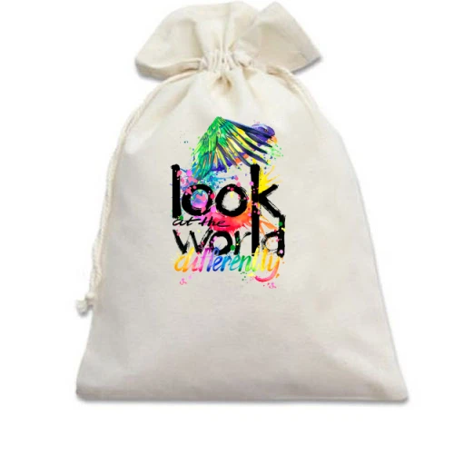 Подарунковий мішечок Look at the world differently з папугою