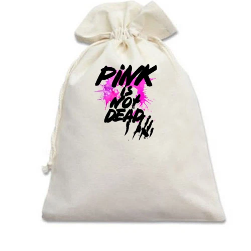 Подарунковий мішечок, Білий, Pink is not dead