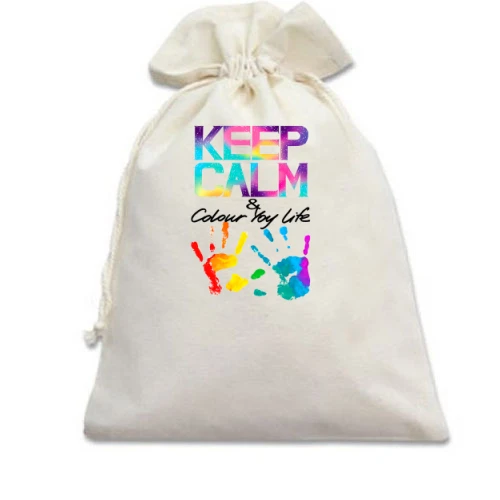 Подарочный мешочек Keep calm and colour your life