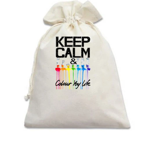 Подарунковий мішечок, Білий, Keep calm and colour your life (2)