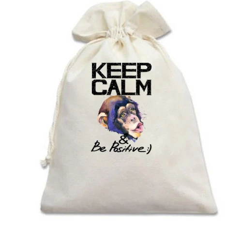 Подарунковий мішечок Keep calm and be positive