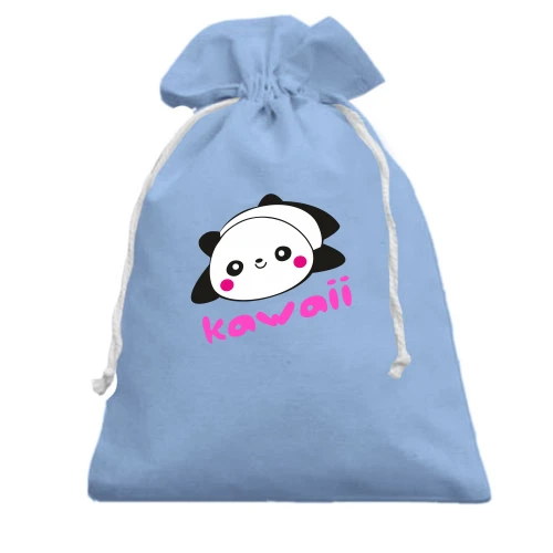 Подарочный мешочек, голубой, Kawaii Panda (Кавай Панда)