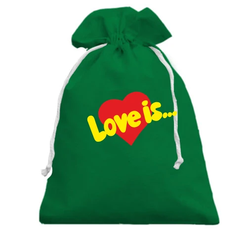 Подарочный мешочек, Голубой, Love is ... (2)