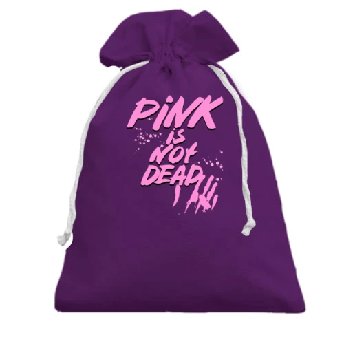 Подарочный мешочек, Фиолетовый, Pink is not dead (1)