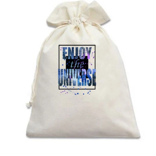 Подарочный мешочек с космической надписью «Enjoy the universe»