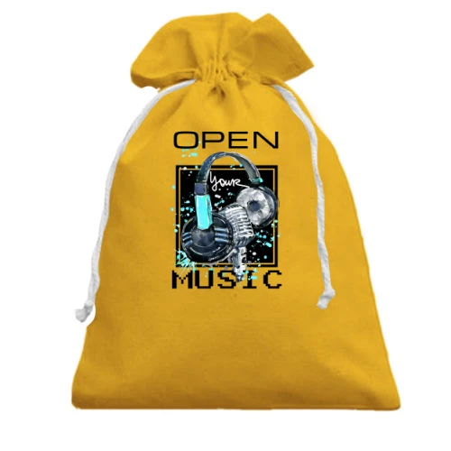 Подарочный мешочек с принтом «Open your music»