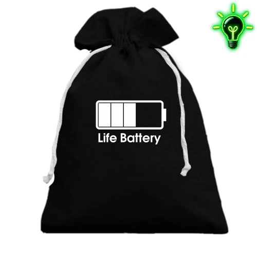Подарочный мешочек, Черный, Life Battery