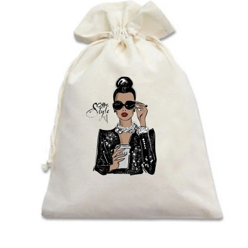 Подарочный мешочек, Белый, Vogue Coffee style