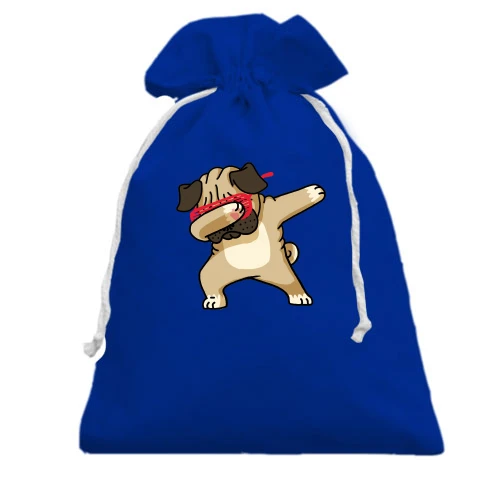 Подарочный мешочек, Голубой, Dabbing Dog