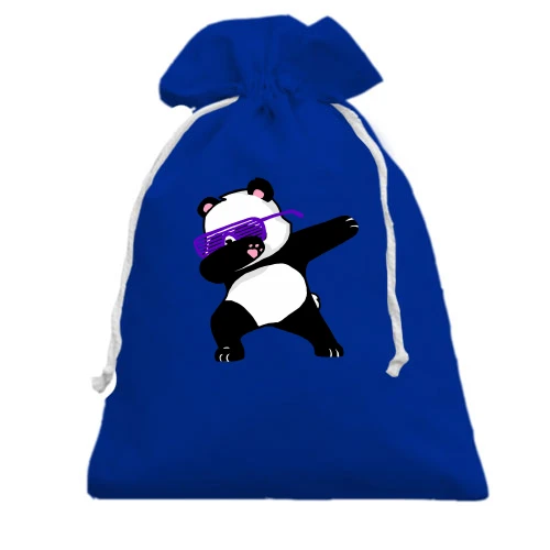 Подарочный мешочек, Голубой, Dabbing Panda