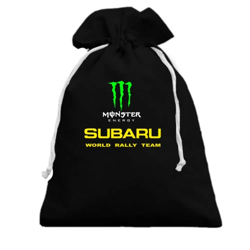 Подарочный мешочек, черный, Subaru monster energy