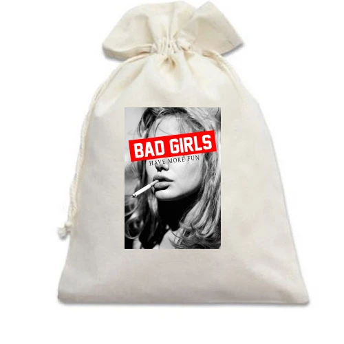 Подарунковий мішечок, Білий, Bad girls have more fun