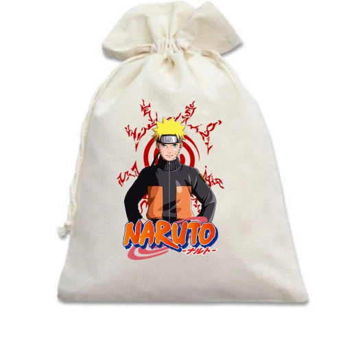 Подарочный мешочек, белый, Наруто (Naruto)