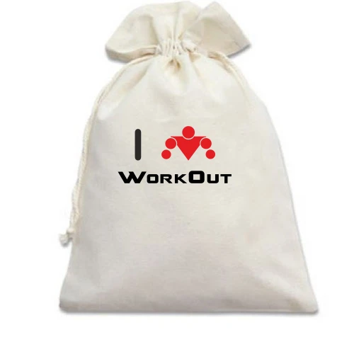 Подарочный мешочек I love WorkOut