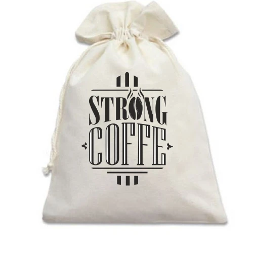Подарунковий мішечок, Білий, Strong Coffee