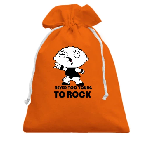 Подарочный мешочек, Красный, Never too young to rock
